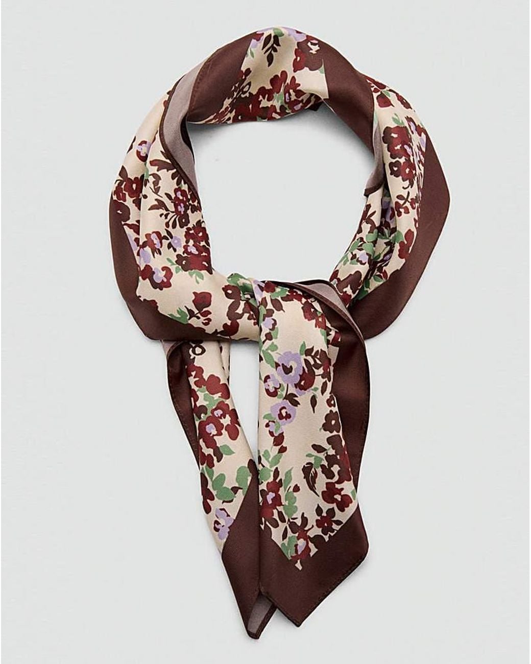 Mango Brown Floral Neckerchief