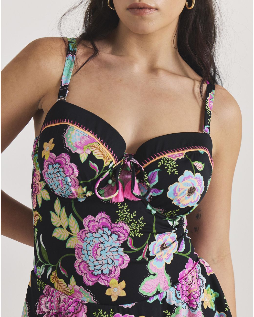 Figleaves Black Underwired Bandeau Swimdress