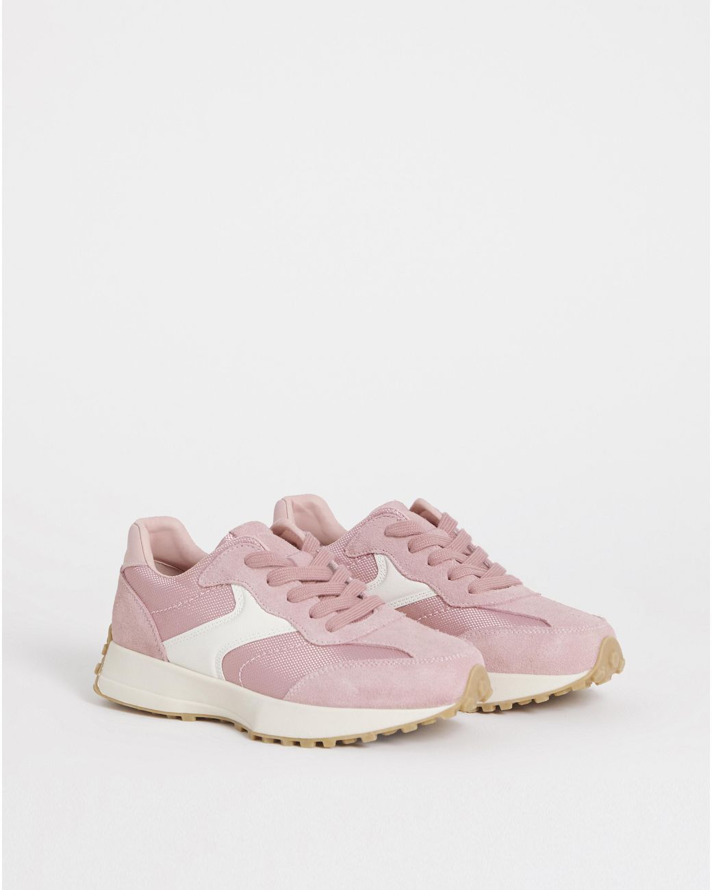 Simply Be Blue Retro Runner Trainer Wide Fit