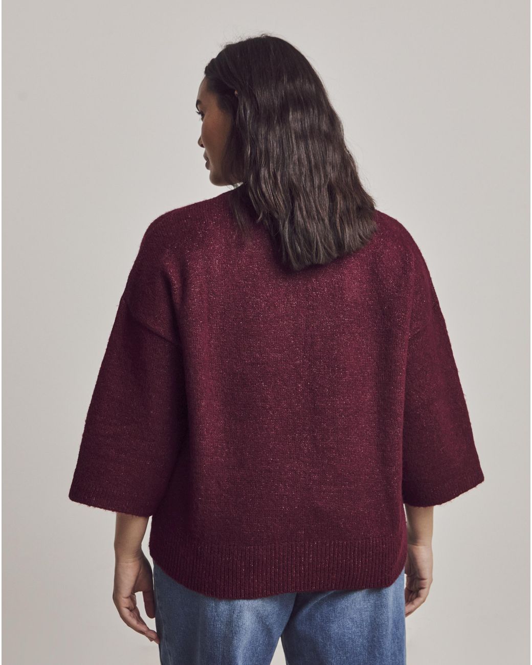 Julipa Purple Floral 3/4 Sleeve Jumper