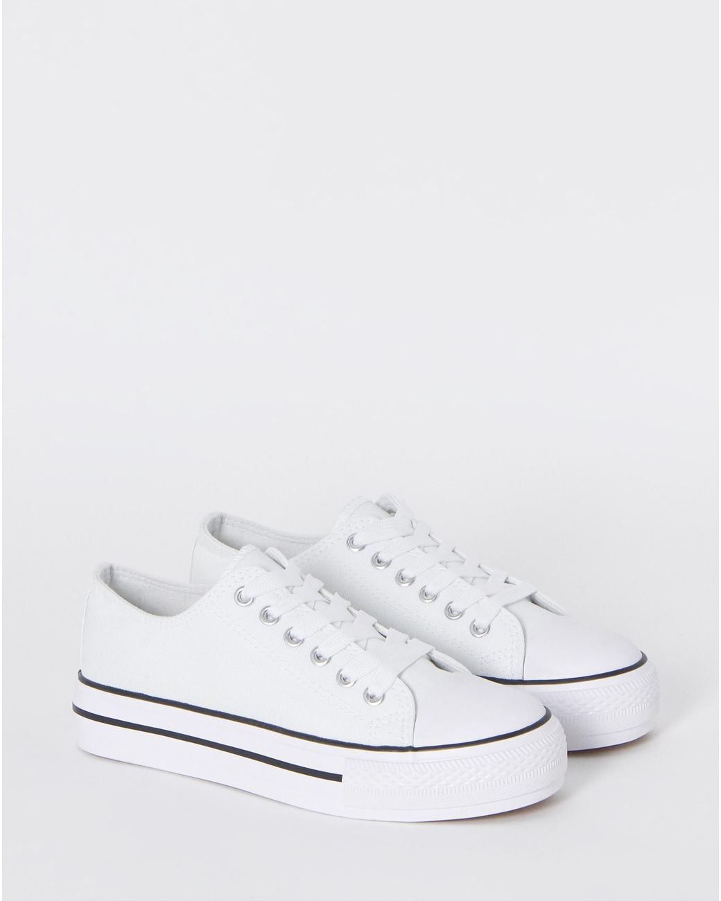 Simply Be Blue Low Cut Trainers Wide