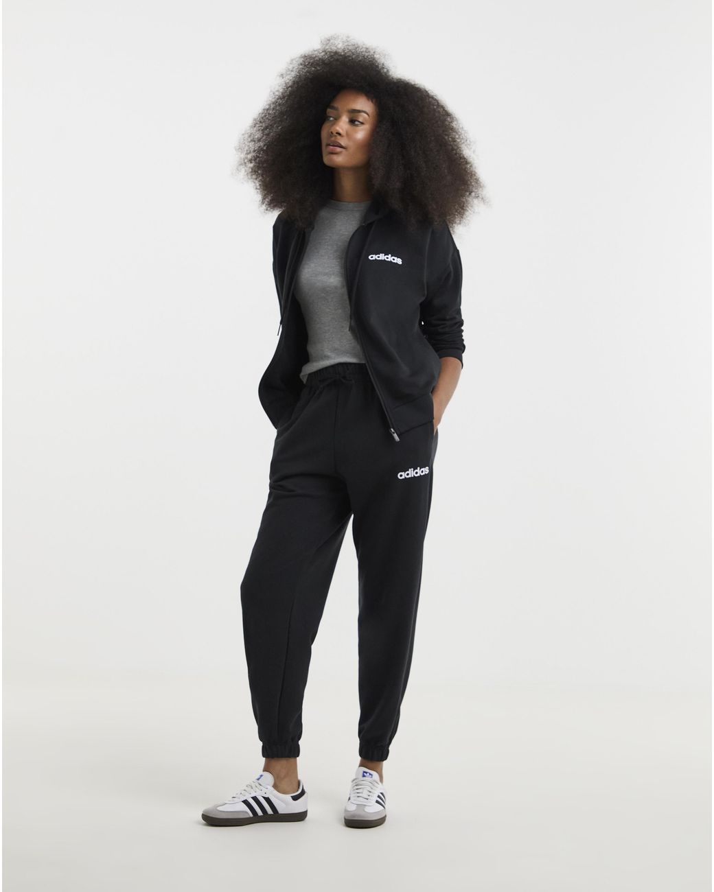 Adidas Black Linear French Terry Pants