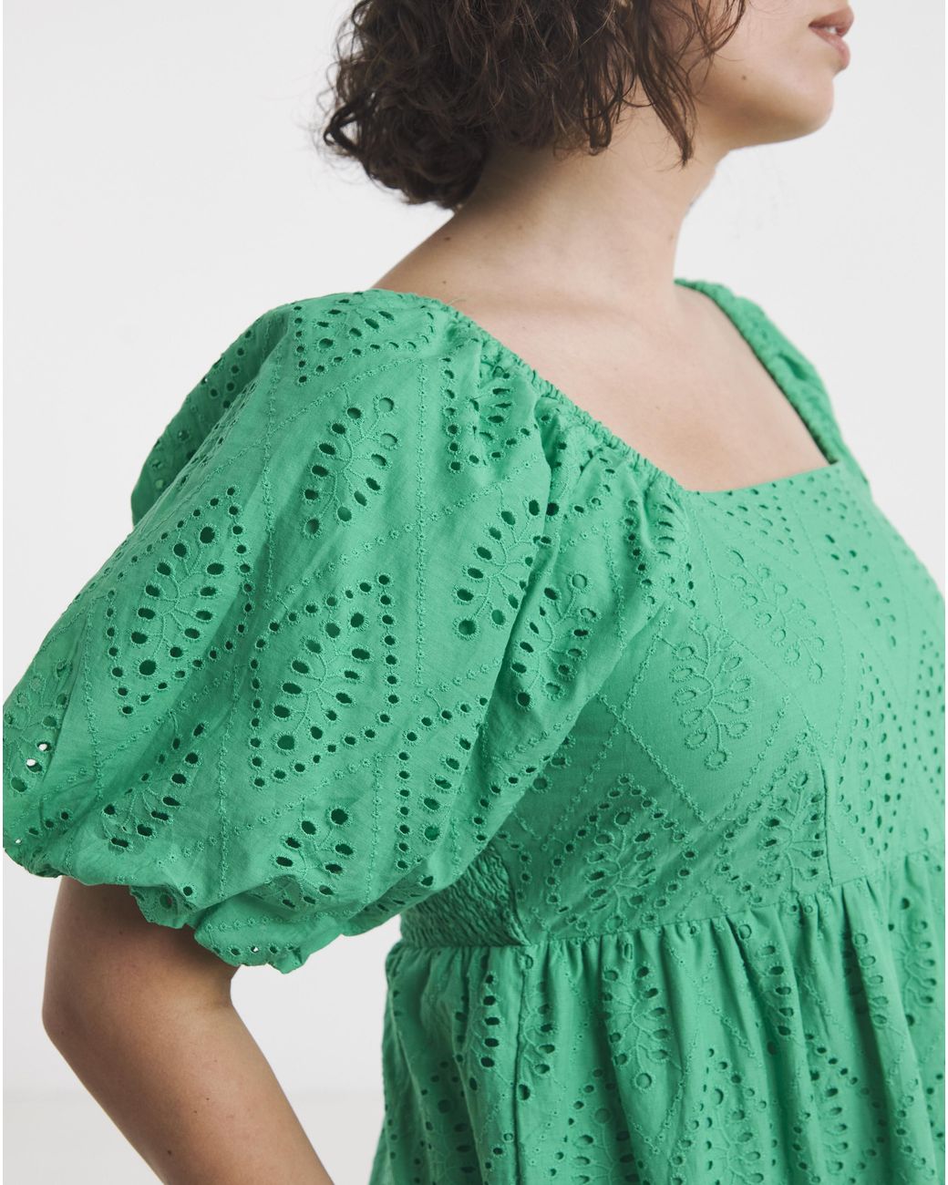 Simply Be Green Broderie Maxi Dress