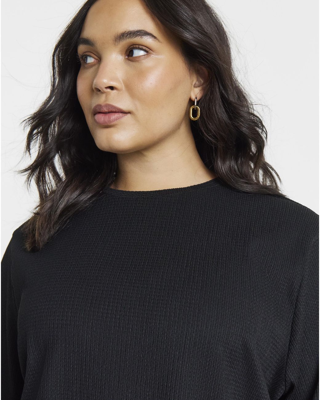 Simply Be Black Crew Text Ayshem Top