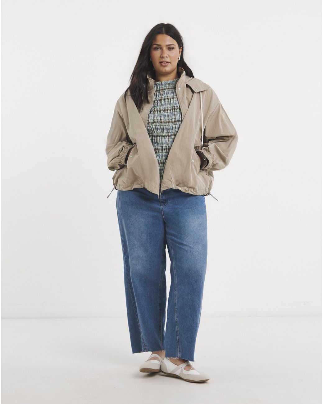 Simply Be Brown Hooded Wind Breaker