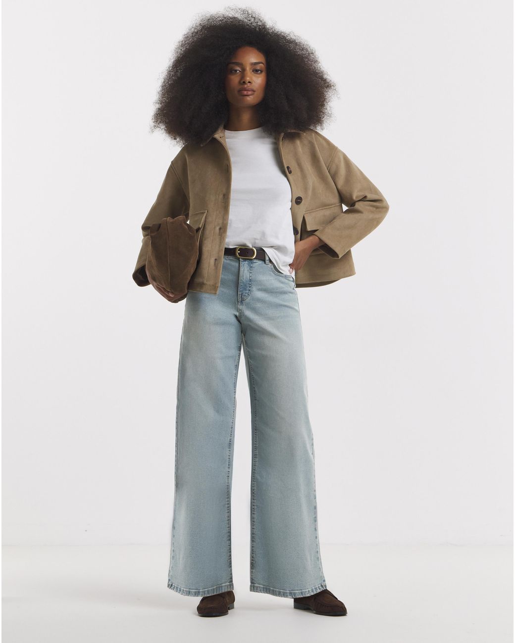 Simply Be Blue Light 24/7 Wide Leg Jeans
