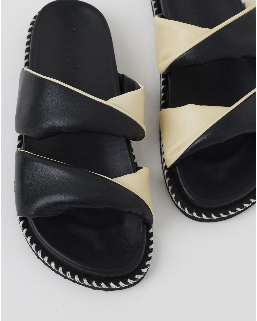 Simply Be White Twist Leather Sandal Wide