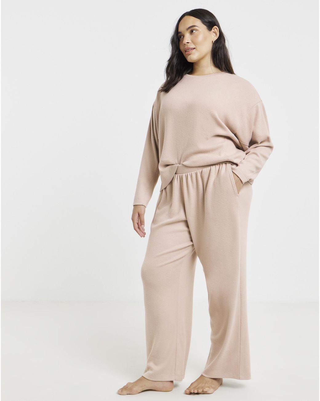 Figleaves Natural Soft Knit Batwing Lounge Set