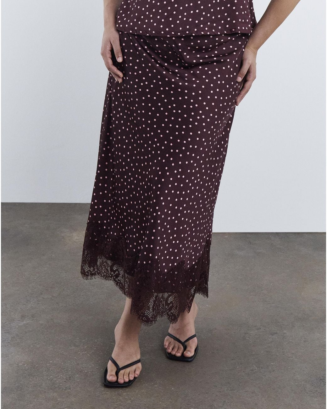 Simply Be Red Burgundy Spot Skirt Co Ord