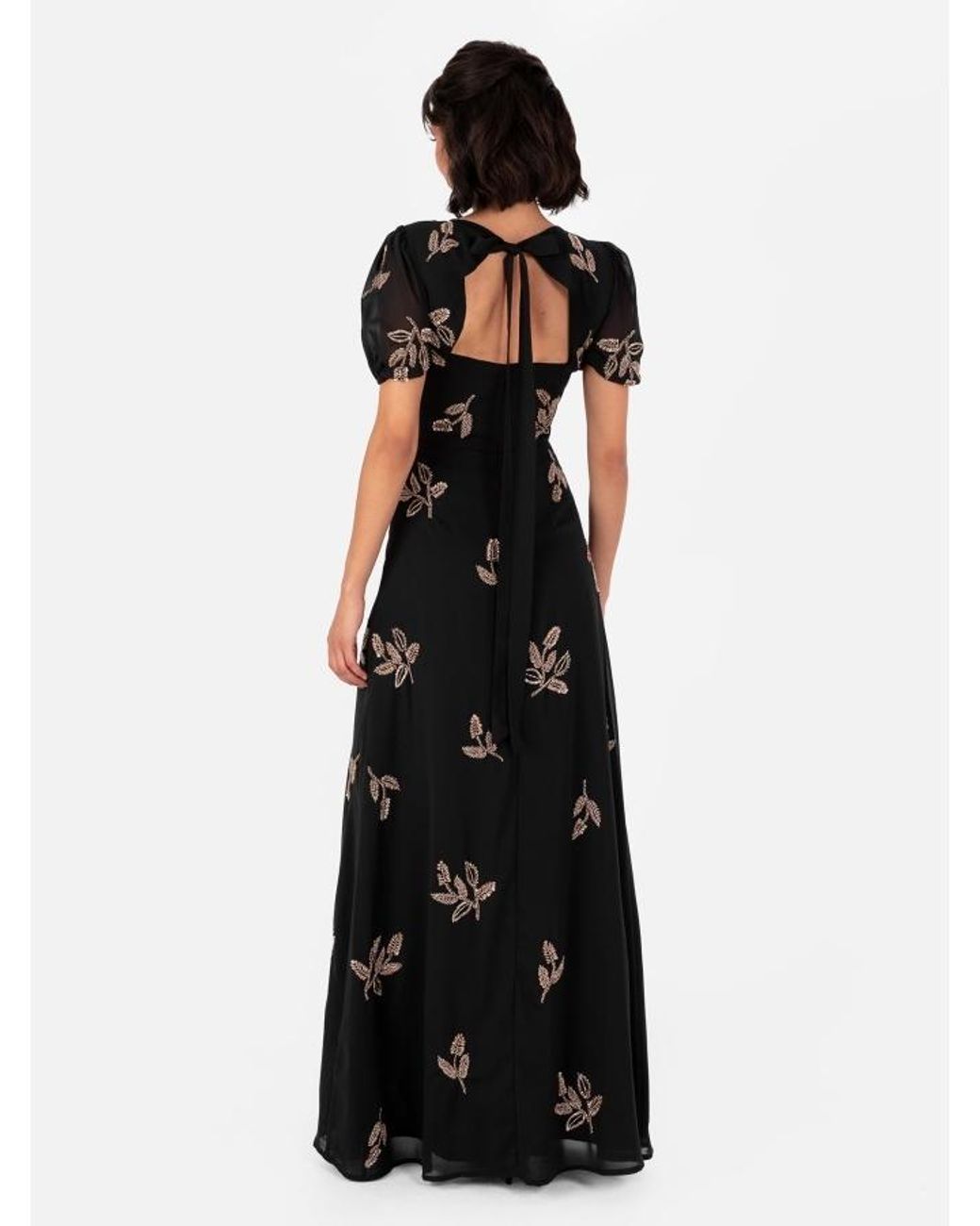 Maya Deluxe Black Embellished Dress