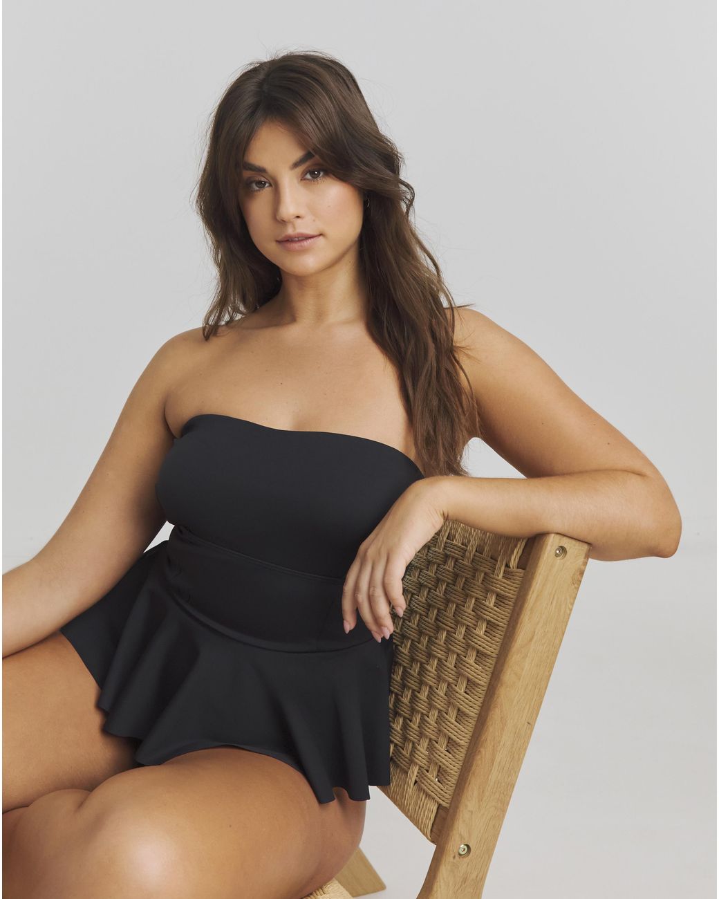 MAGISCULPT Black Contour Me Peplum Swimsuit