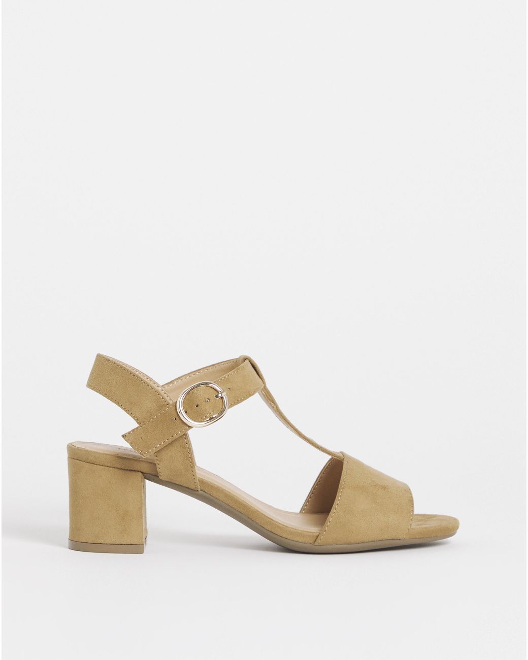 JD Williams Natural T Bar Heeled Sandals Wide