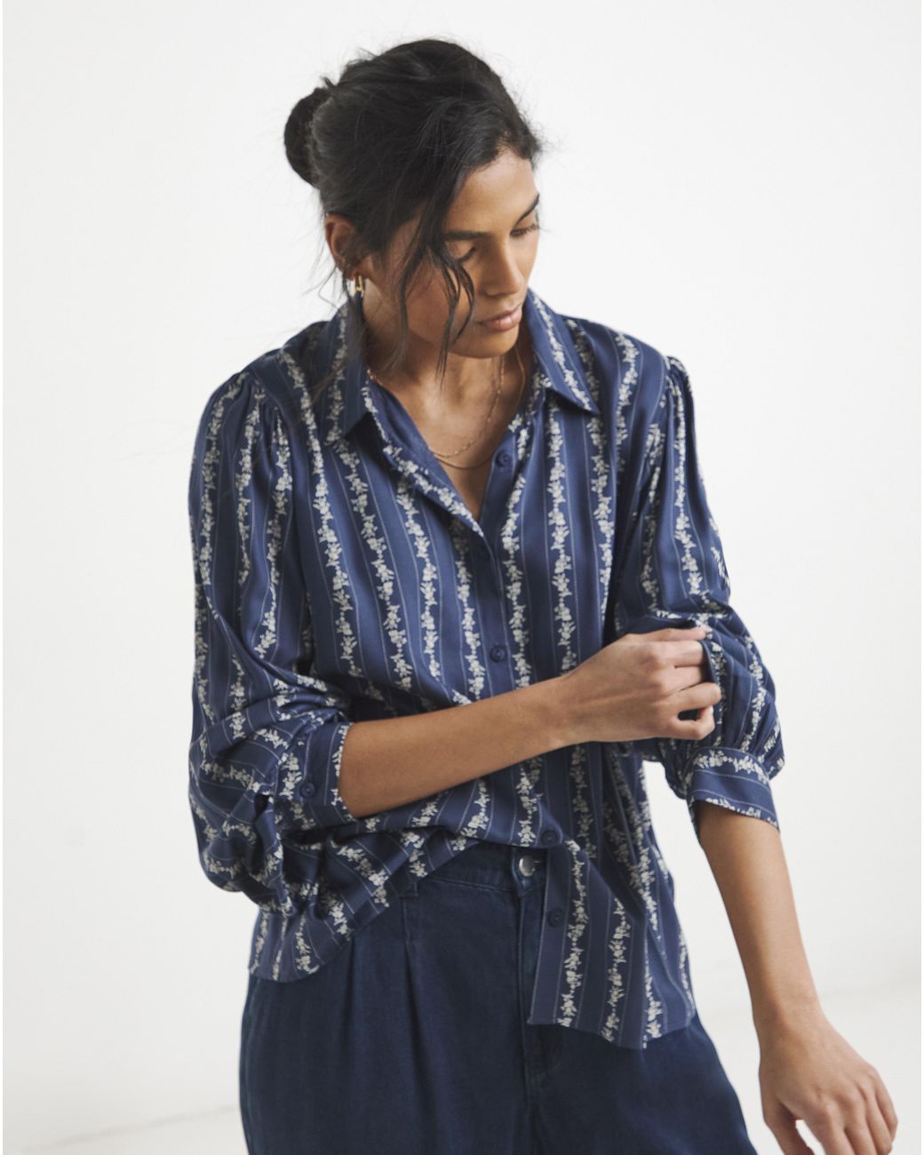 Simply Be Blue Spun Viscose Shirt