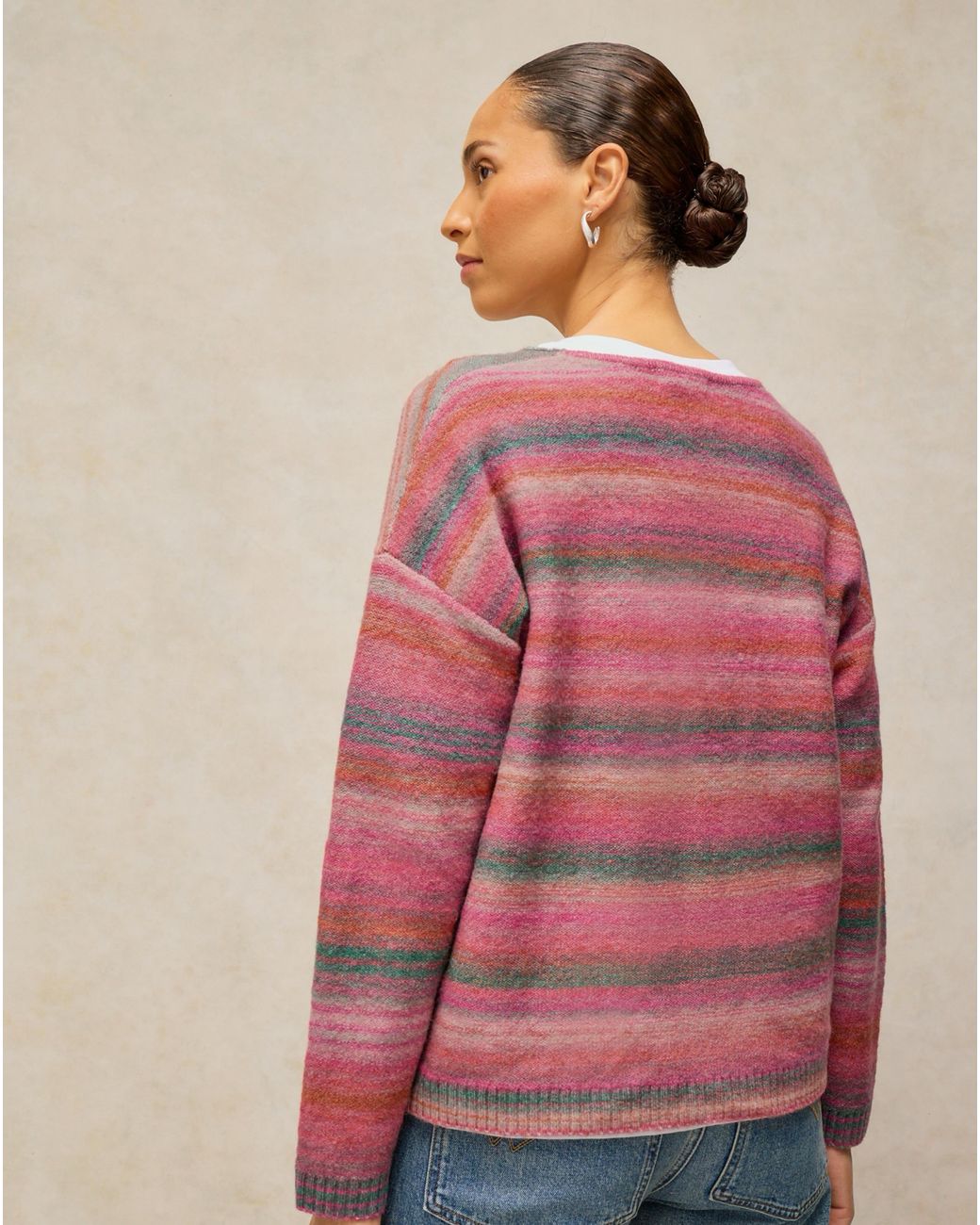 White Stuff Pink Spacedye Jumper