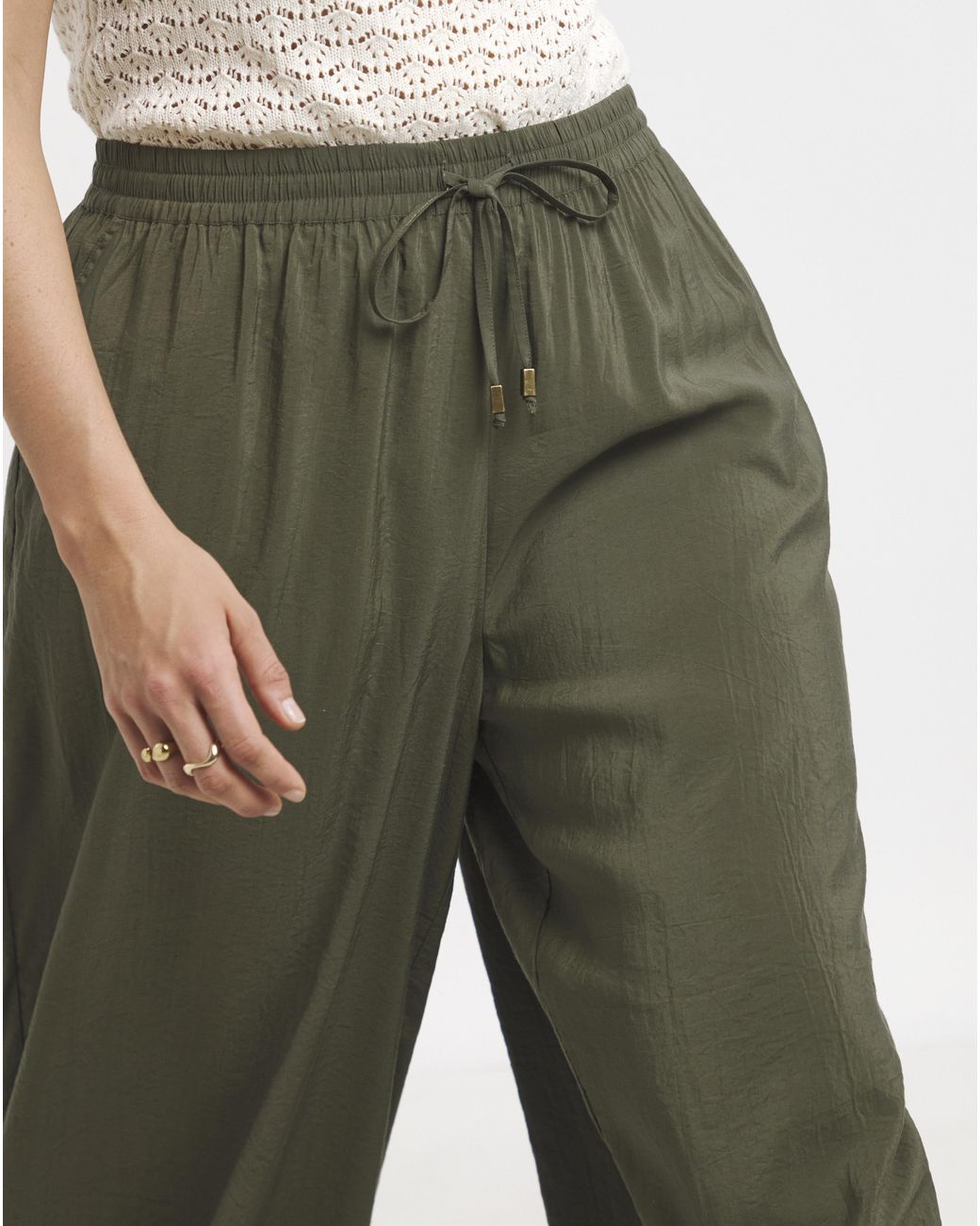 Simply Be Green Trim Detail Trousers