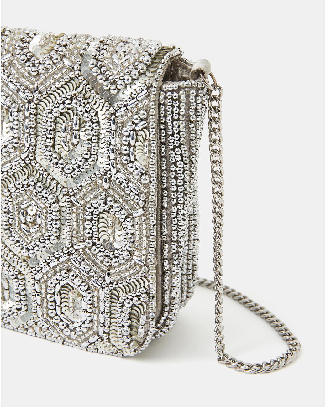 Accessorize Gray Fold Over Clutch Bag