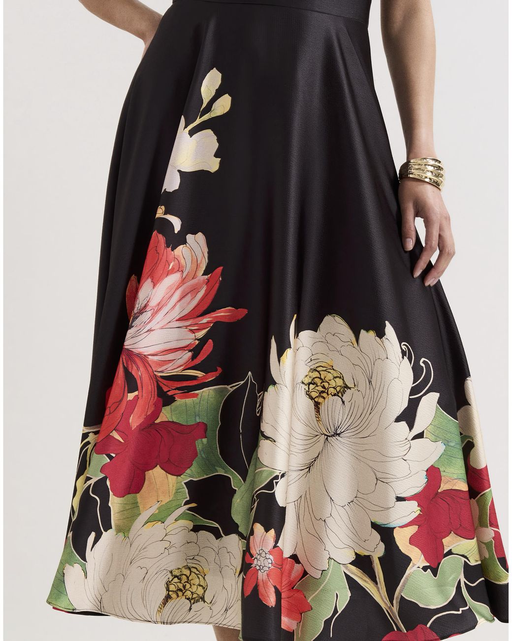Phase Eight White Cheryl Satin Midi Dress