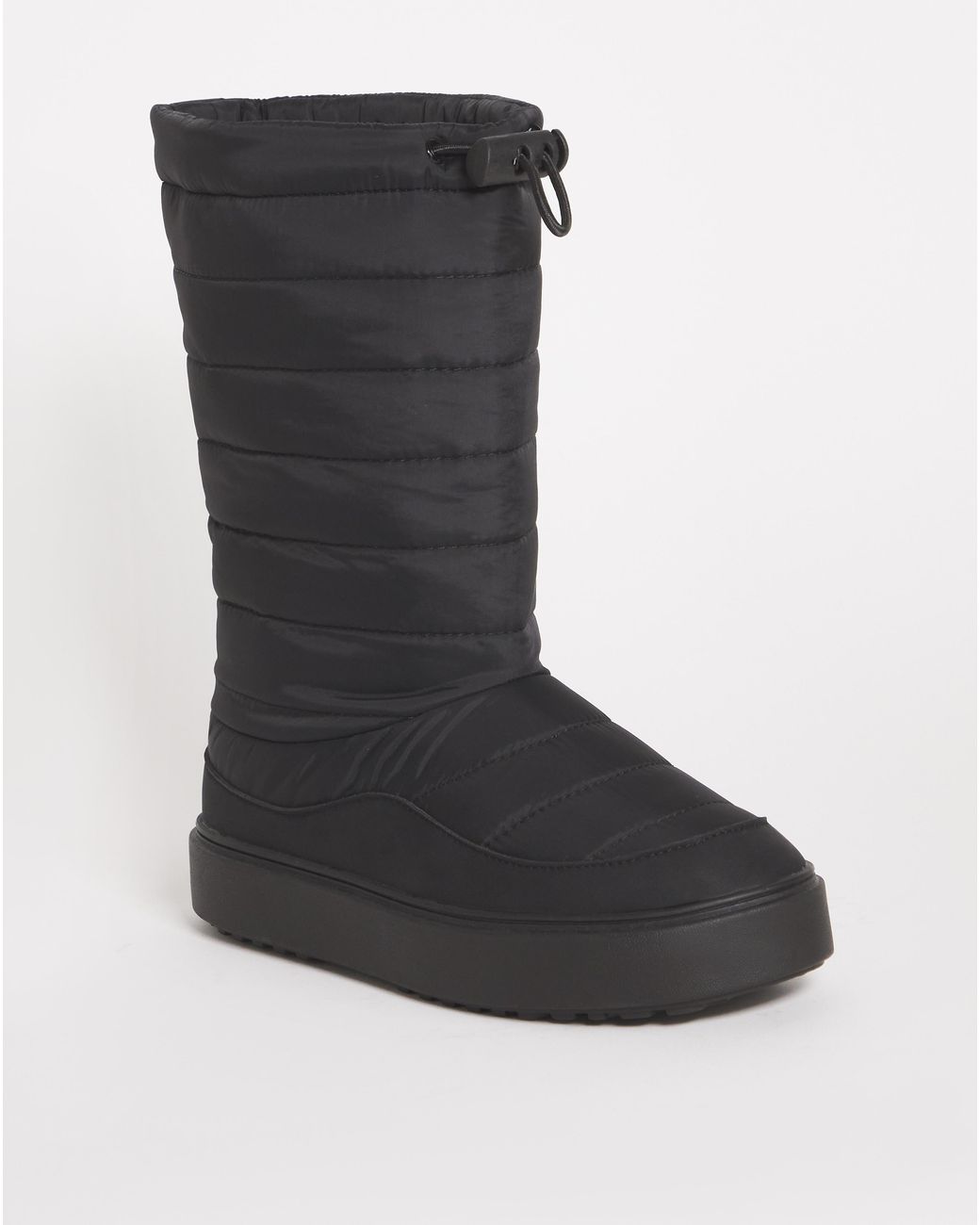 Simply Be Black Quilted Nylon Snow Boots Ex Wide