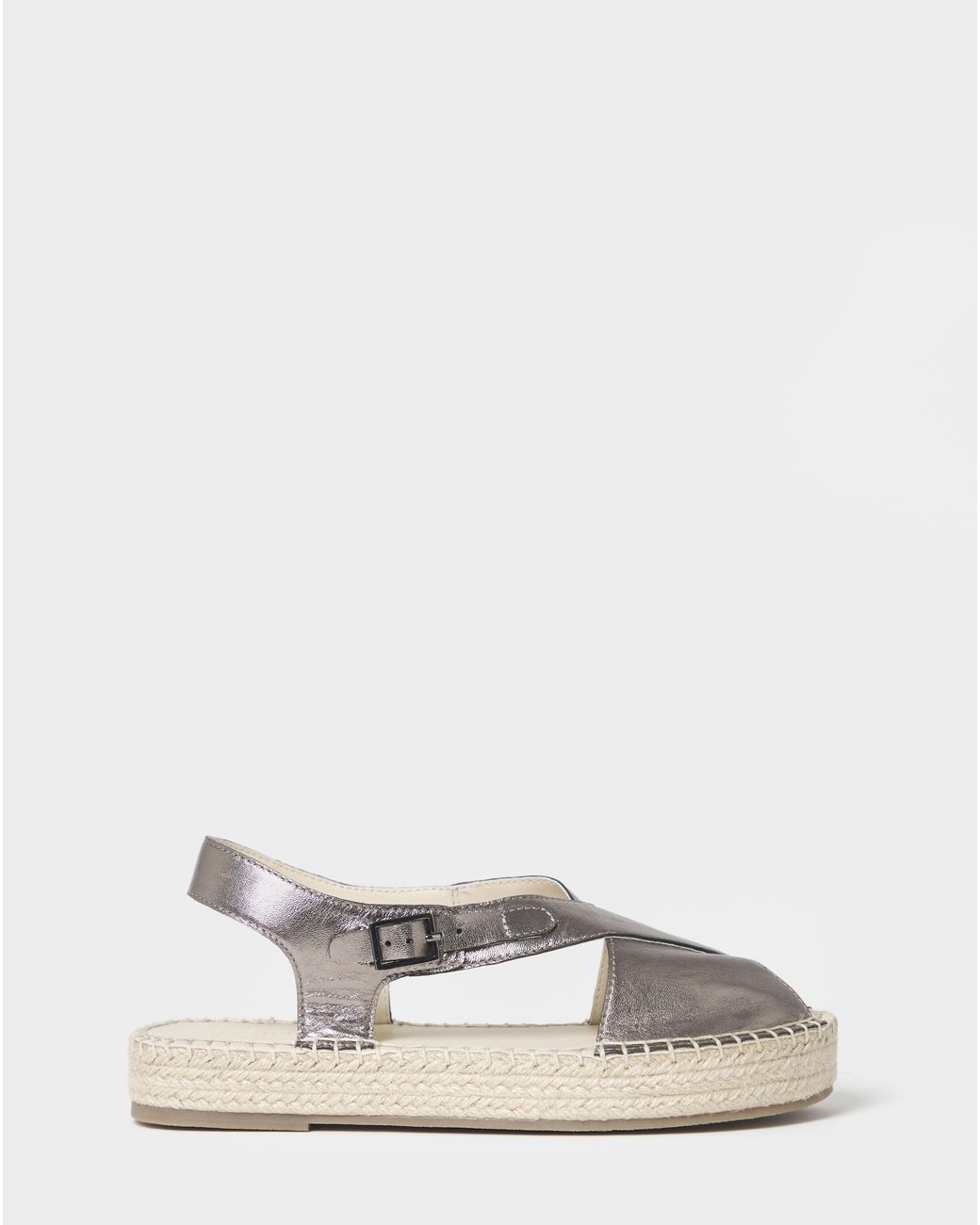 JD Williams White Peep Toe Espadrille Sandal Ex Wide