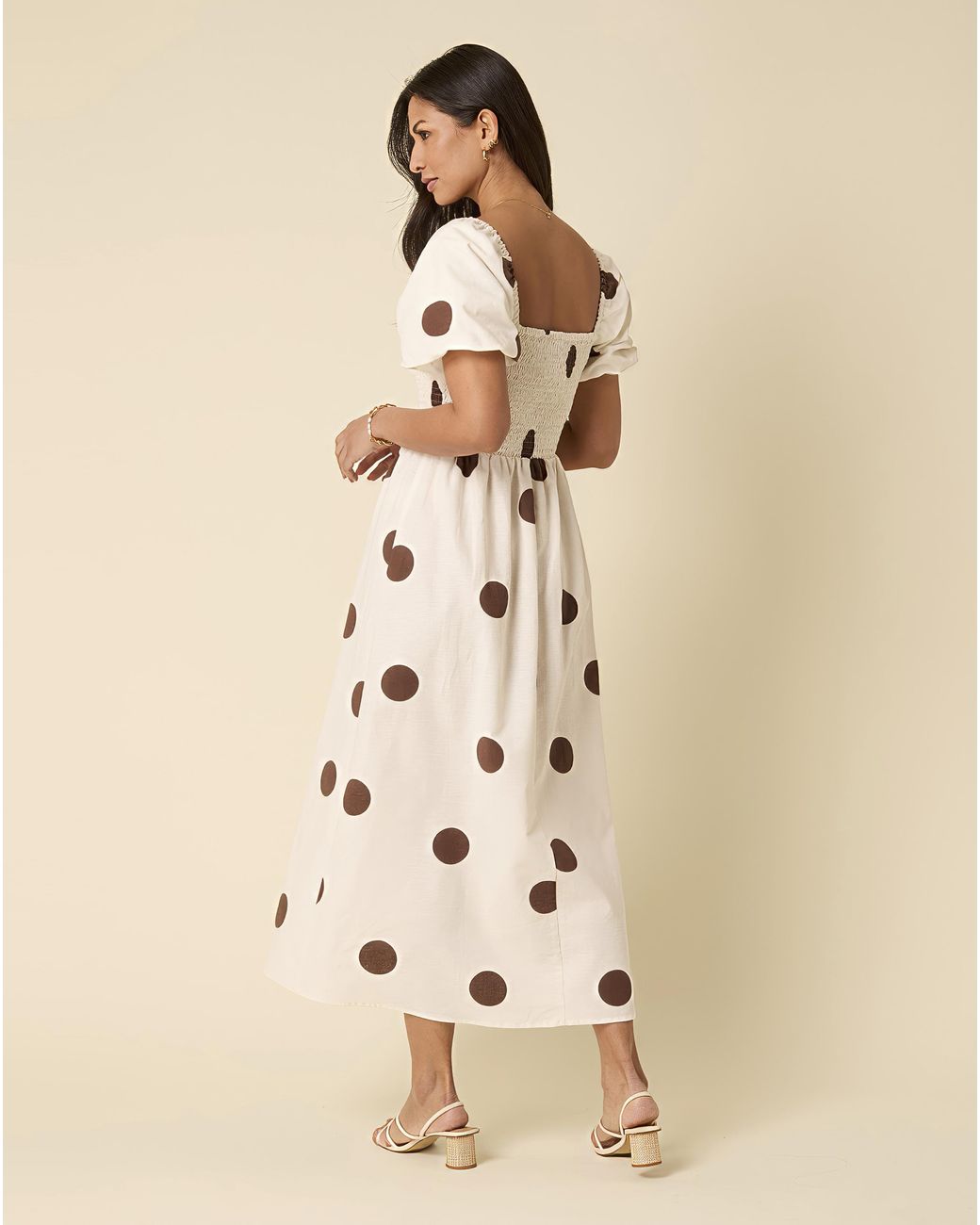 Nobody's Child Natural Tasmin Spot Midi Dress
