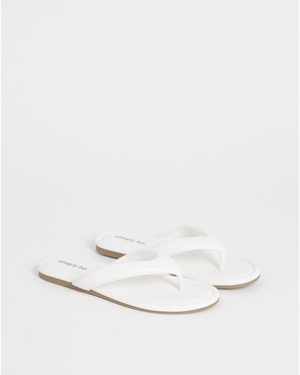 Simply Be Natural Flat Toe Post Sandals Wide Fit