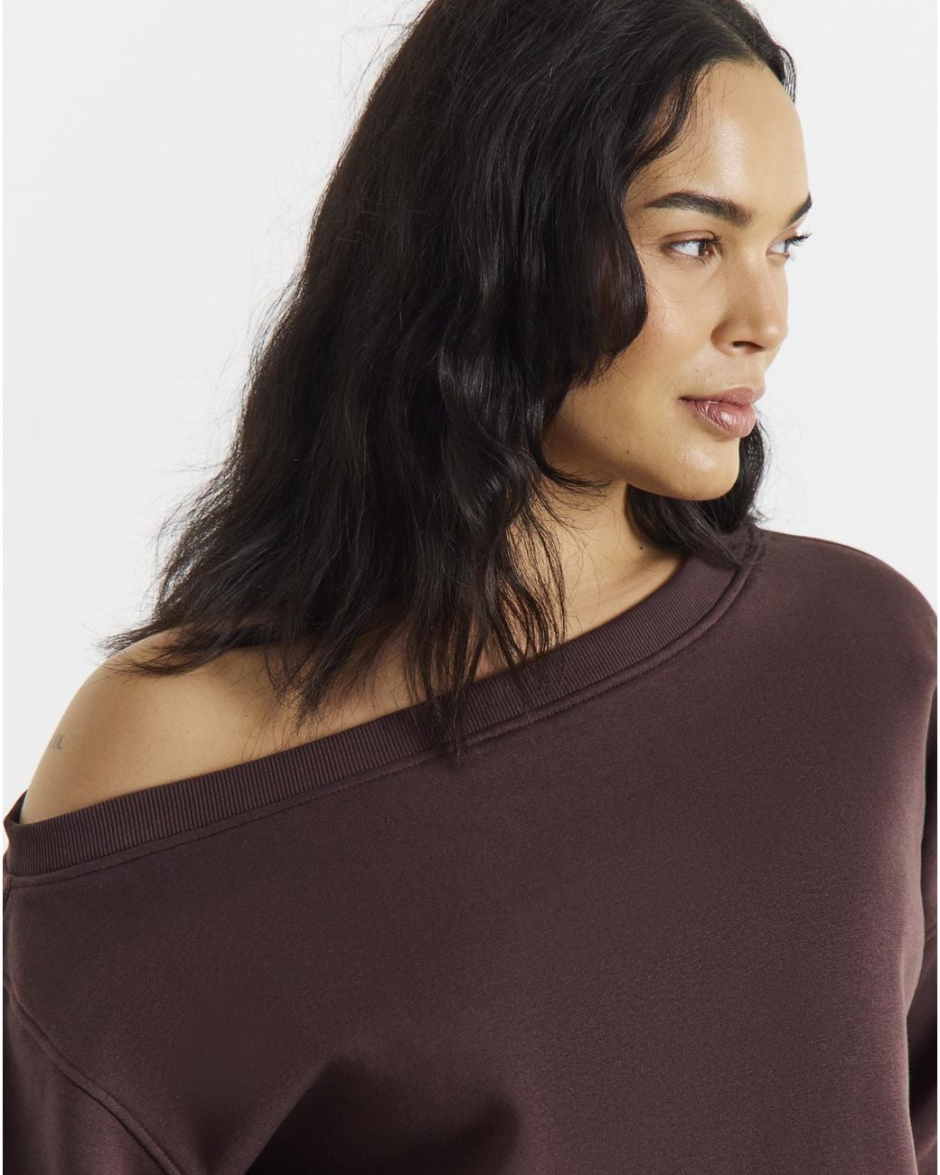 Simply Be Brown Off The Shoulder Sweat