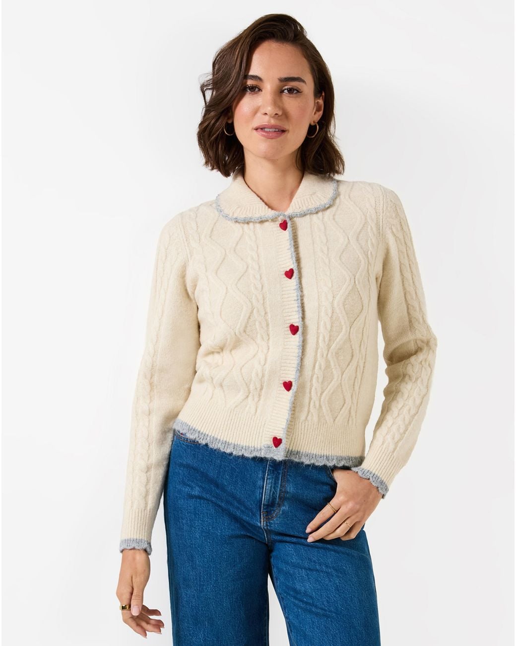 Joe Browns Natural Tiah Cable Knit Cardigan