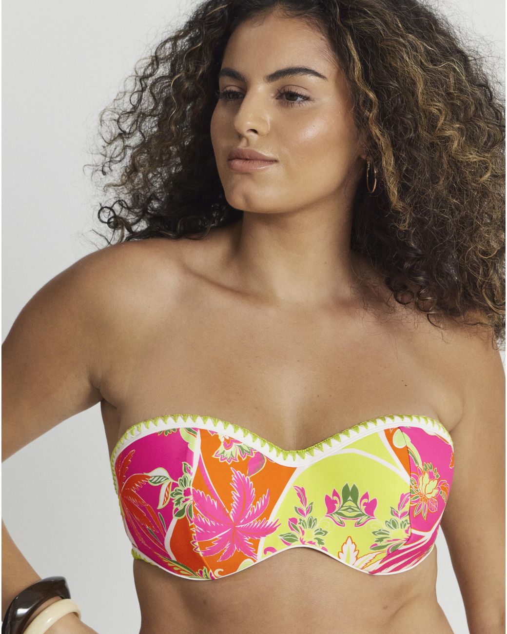 Figleaves Red Frida Bandeau Bikini Top