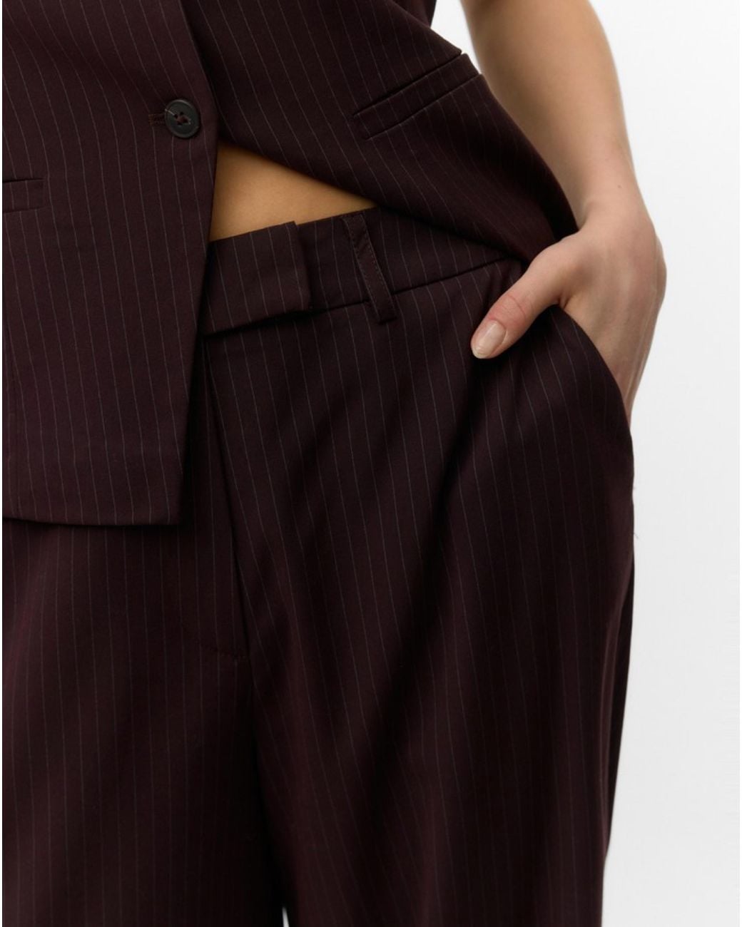 Vero Moda Blue Riva Stripe Straight Trouser