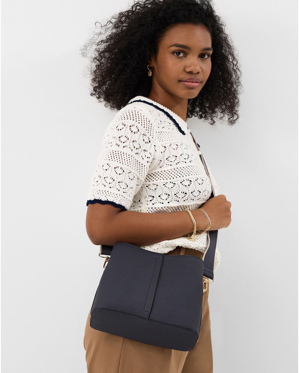 Accessorize Blue Webbing Strap Crossbody Bag
