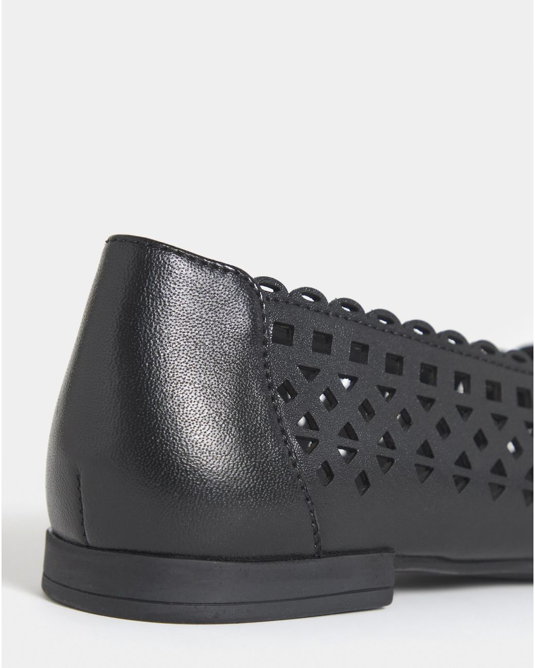 Heavenly Soles Black Lasercut Peep Toe Shoe Ex Wide