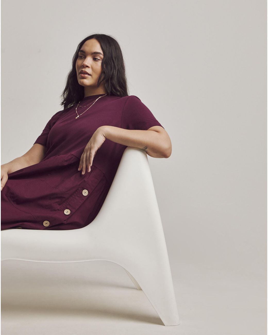 Julipa Multicolor Button Detail Midi Dress