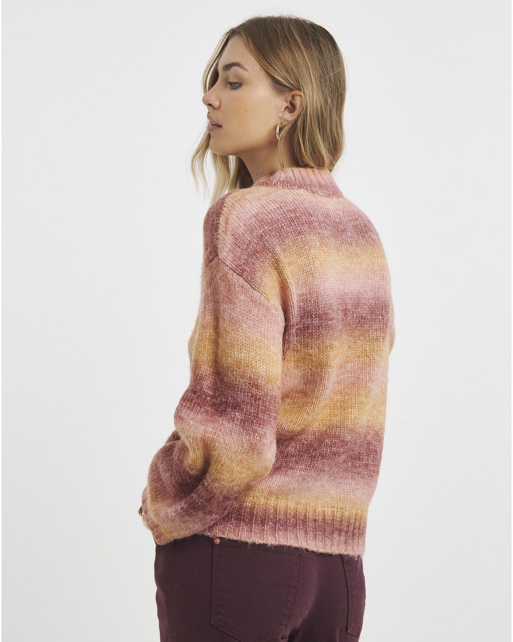 Native Youth Red Striped Fluff Jumper
