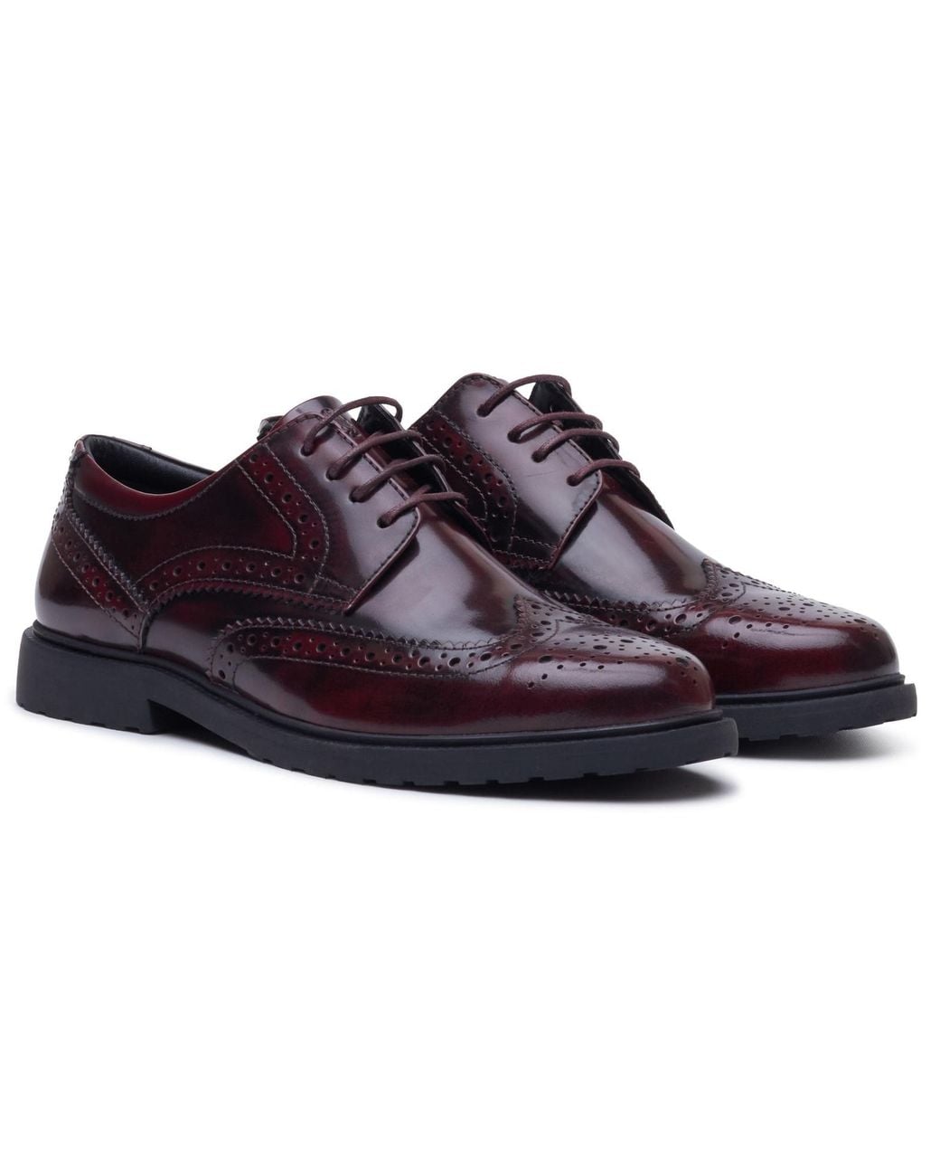 Hush Puppies Blue Verity Hi-Shine Brogue