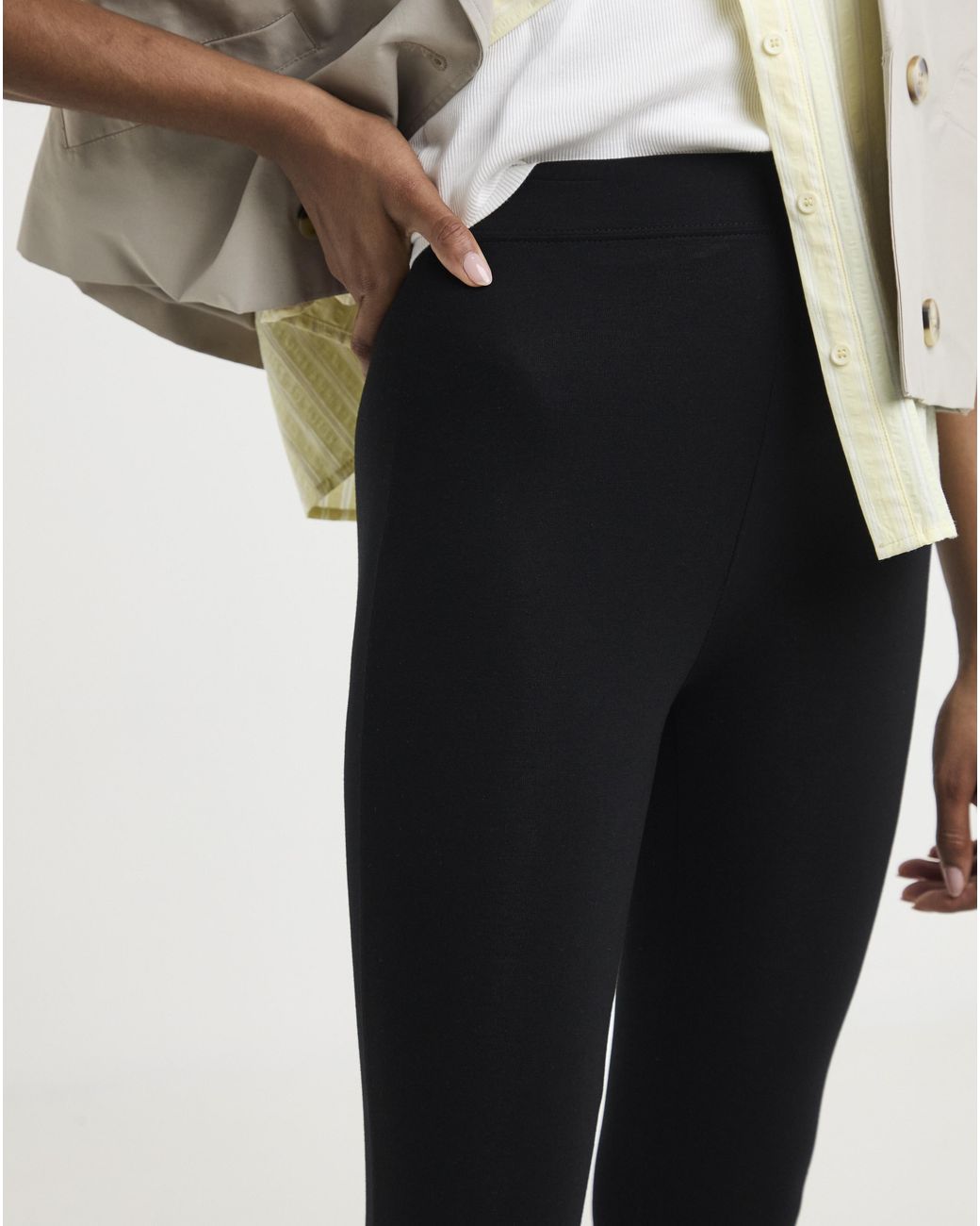 Simply Be White Jersey High Waisted Legging