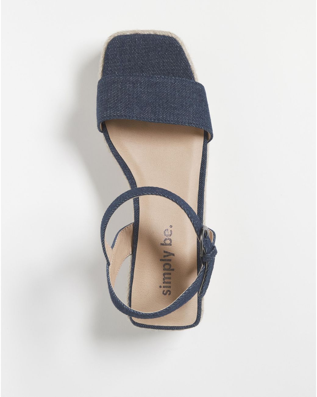 Simply Be White Square Toe Espadrille Flatform Sandals