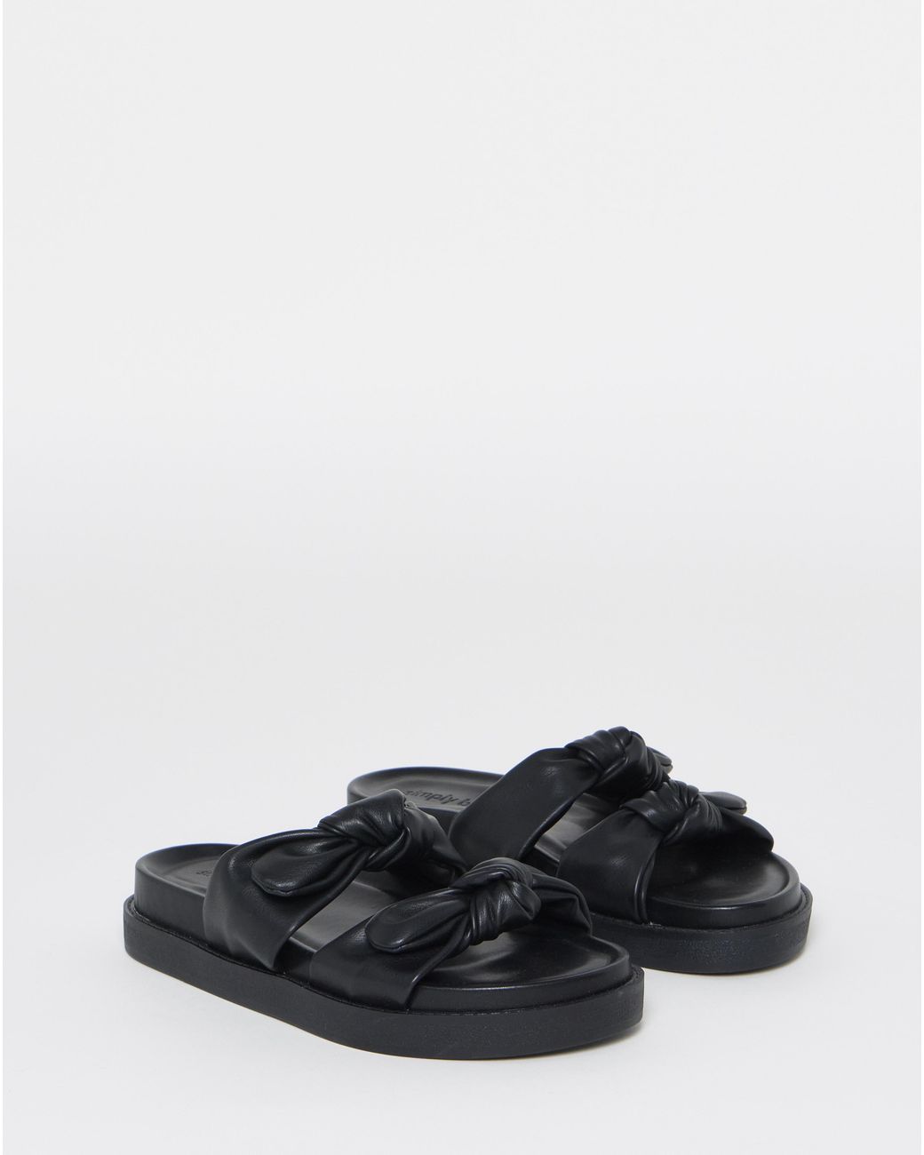 Simply Be White Bow Detail Slider Sandals Extra Wide