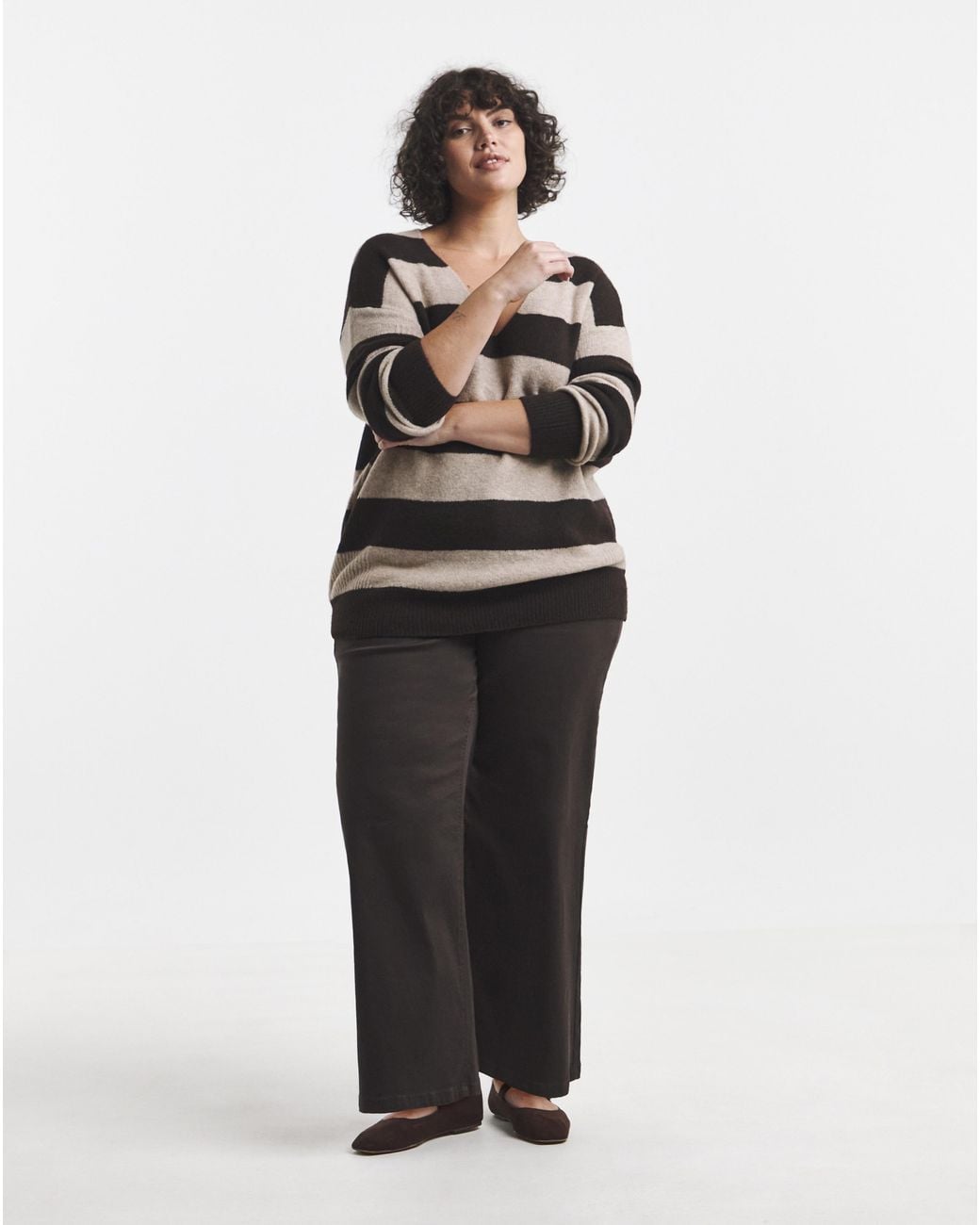 Simply Be Gray Sponge Slouch V Neck Tunic