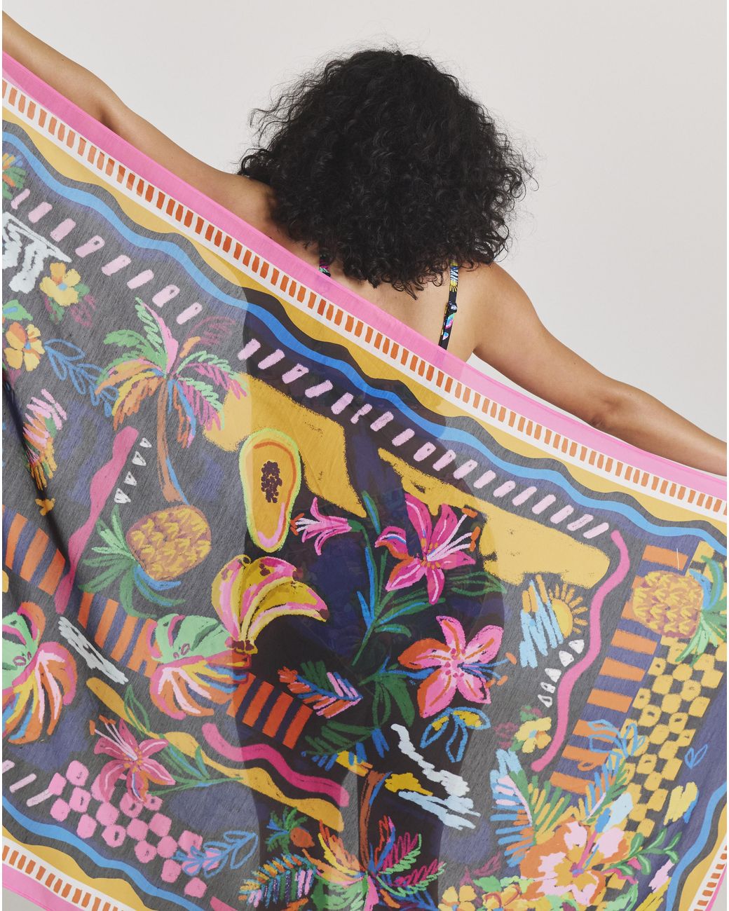 Beach To Beach White Printed Sarong