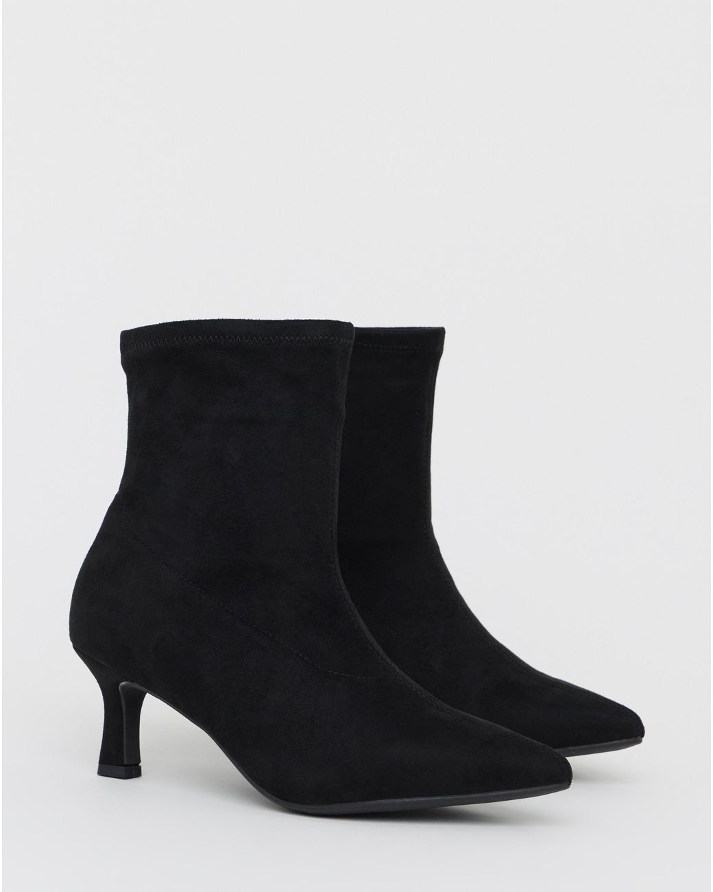 JD Williams Black Kitten Heel Sock Boot Eee Fit