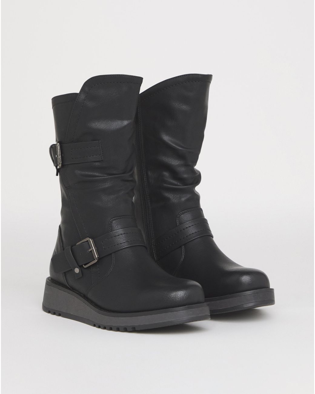 Heavenly Feet Blue Hannah Boots Wide Fit