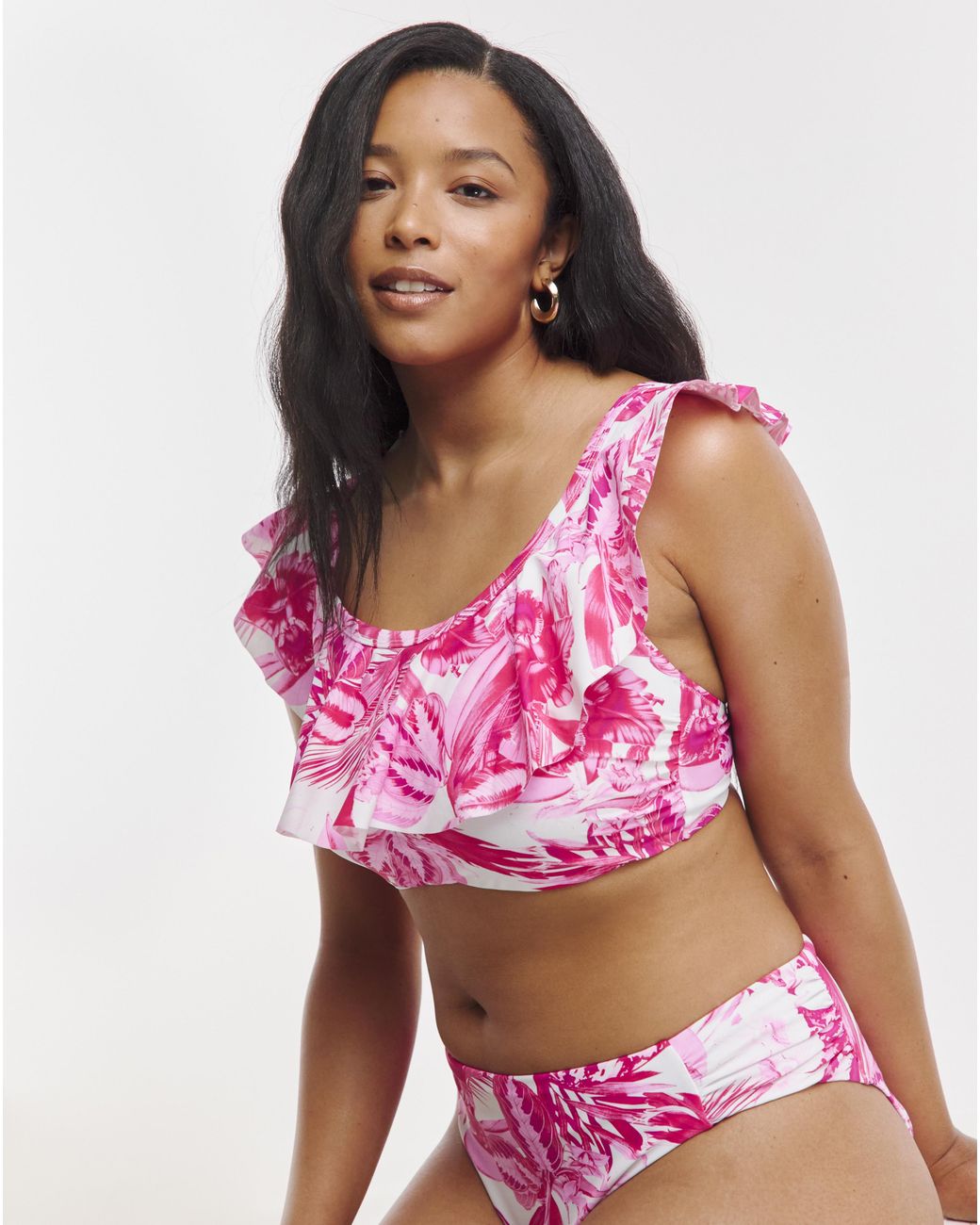Figleaves Red Figleaves Fiji Ruffle Detail Bikini Top