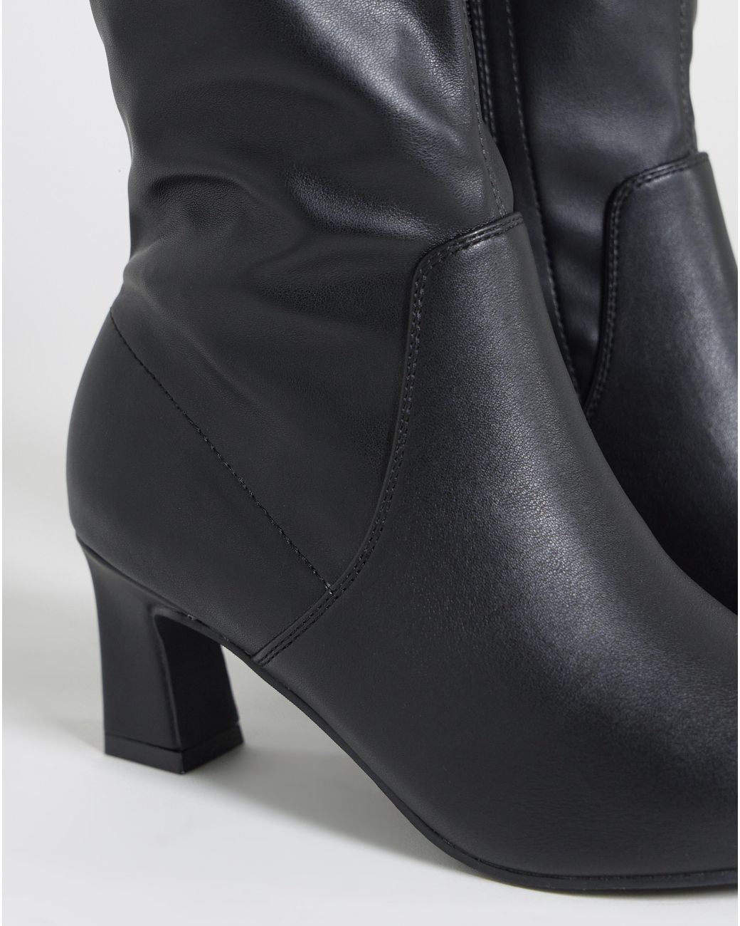 JD Williams Black Knee High Sock Boots E Fit Std