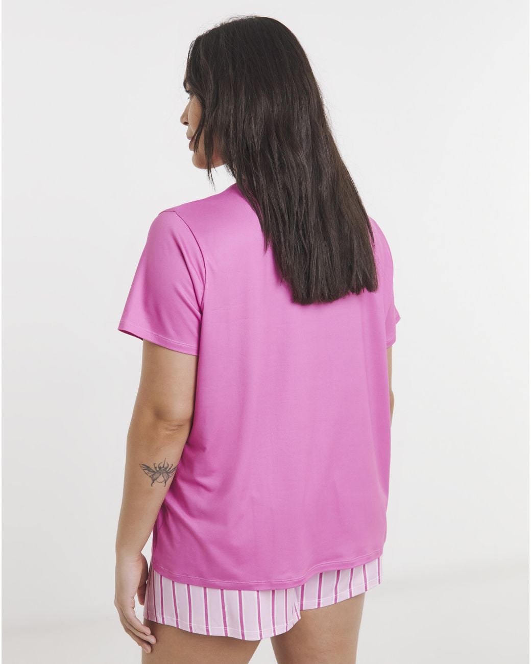 Simply Be Pink Fruit Print Shortie Set