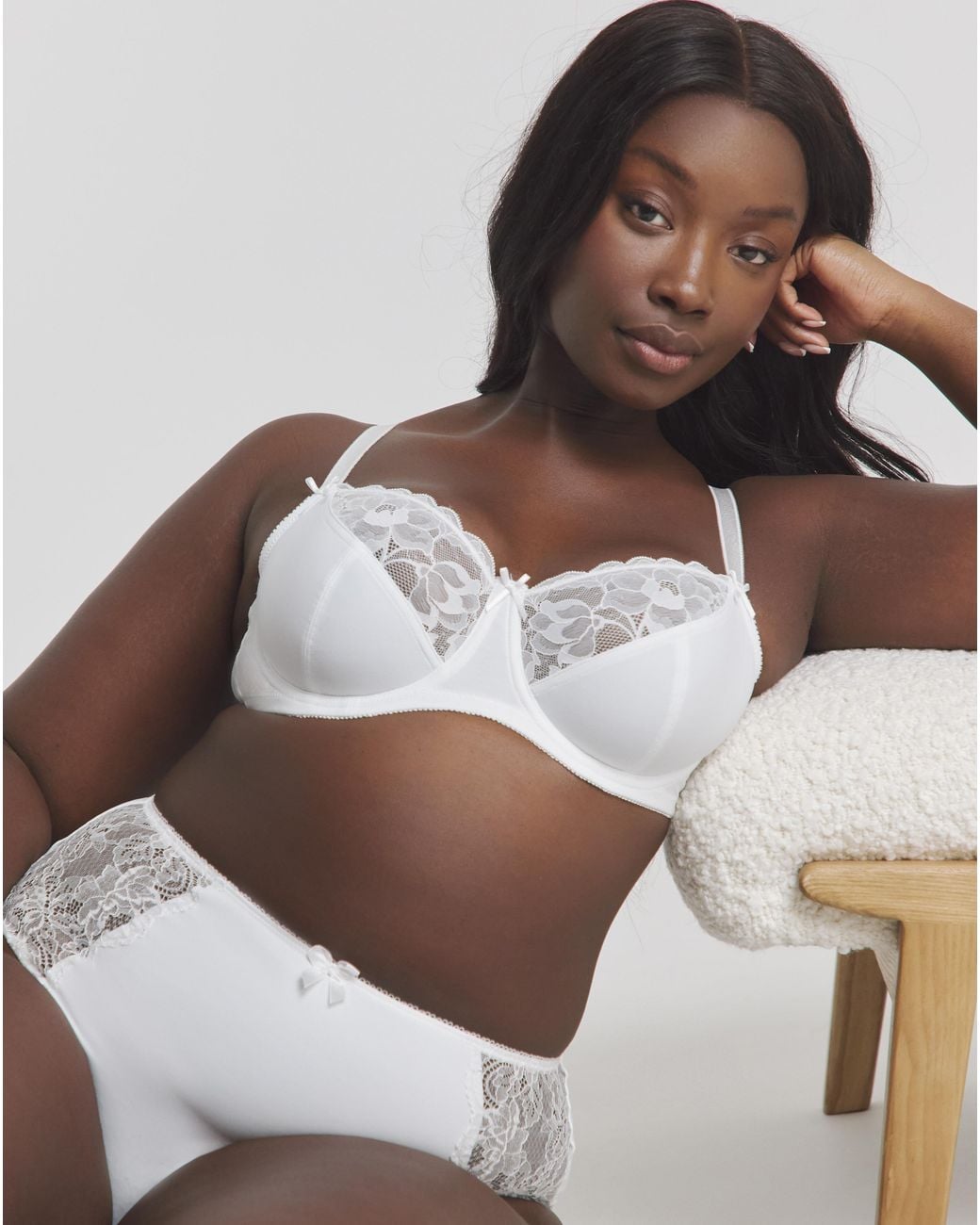 Pretty Secrets White Ivy Lace Basic Balcony Bra