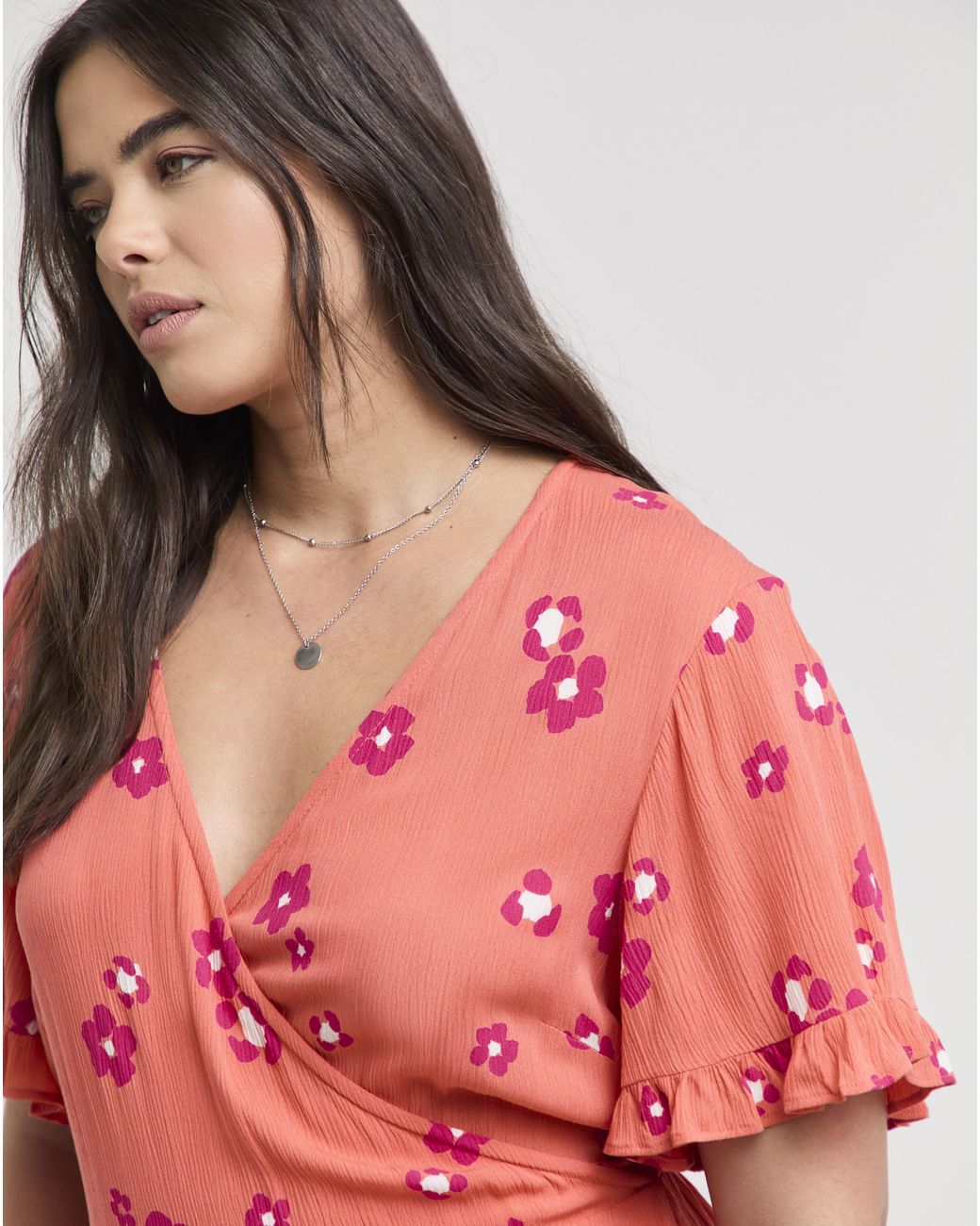 Simply Be Red Crinkle Wrap Midi Dress