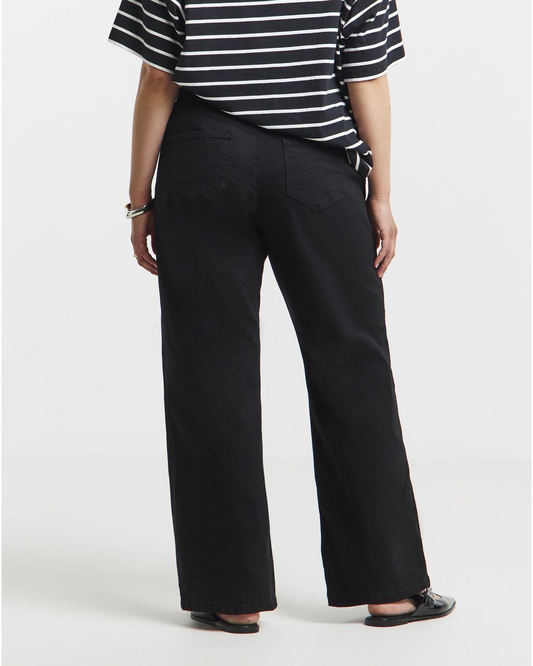 Simply Be White Wide Leg Weekender Jeggings