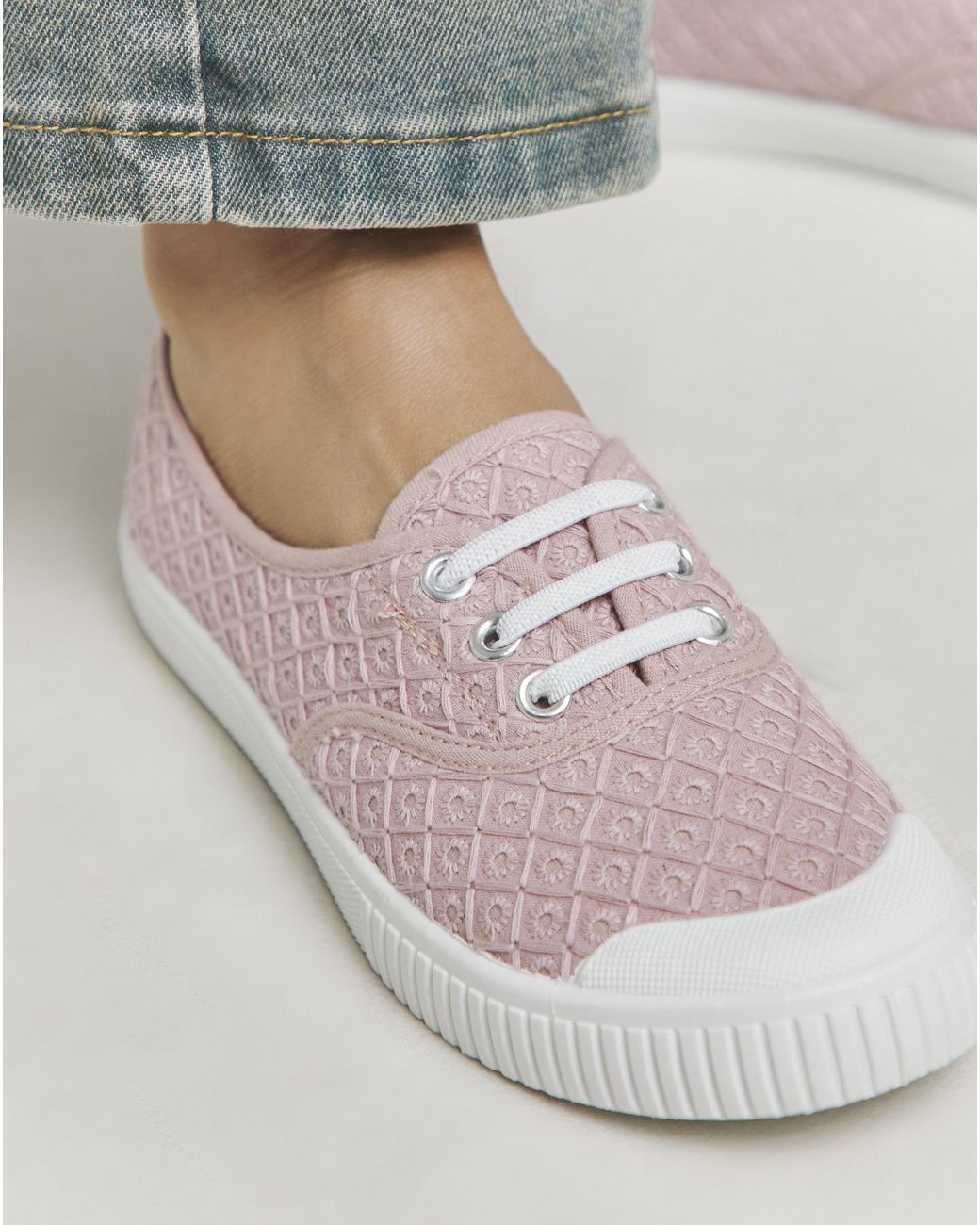 Simply Be Gray Lace Up Plimsole Wide Fit