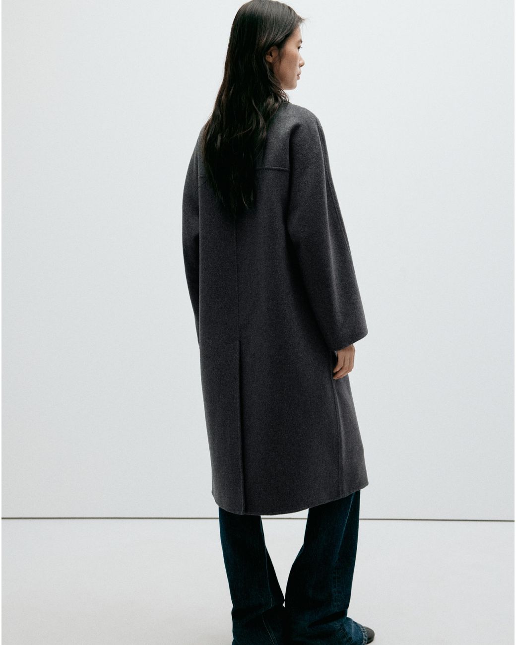 Mango White Handmade Wool Coat