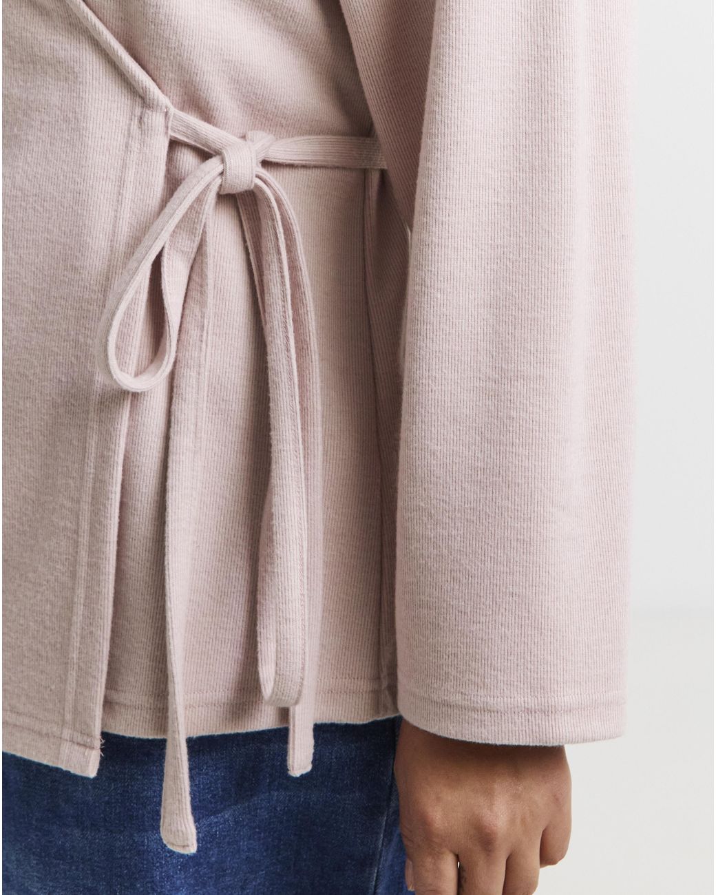 Simply Be Natural Ribbed Wrap Top